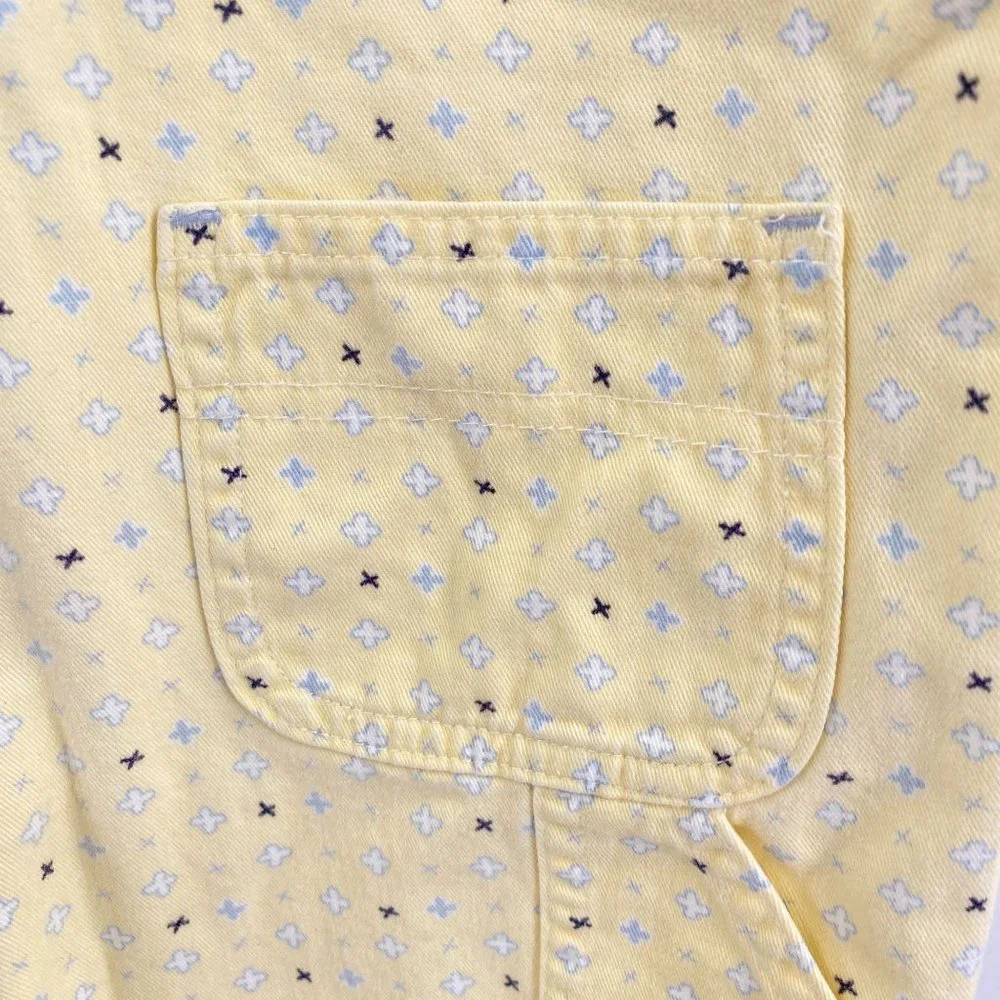 Vintage Sprockets overalls size 24M yellow print Adjustable pockets carpenter